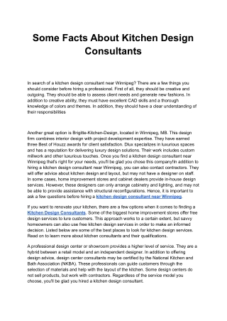 Some Facts About Kitchen Design Consultants.pdf