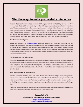 Effective ways to make your website interactive