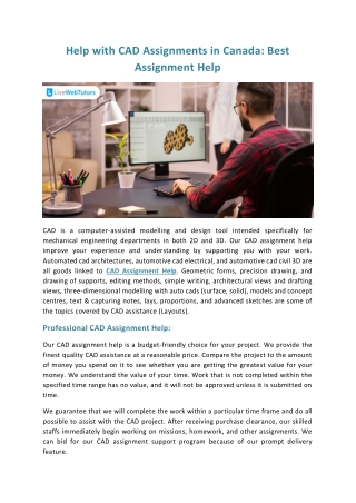 Help with CAD Assignments in Canada- Best Assignment Help