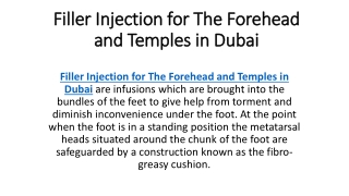 Filler Injection for The Forehead and Temples in Dubai