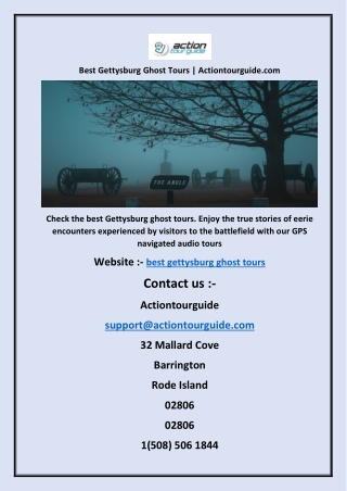 Best Gettysburg Ghost Tours | Actiontourguide.com