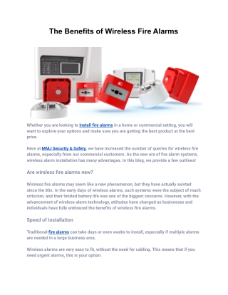 The Benefits of Wireless Fire Alarms