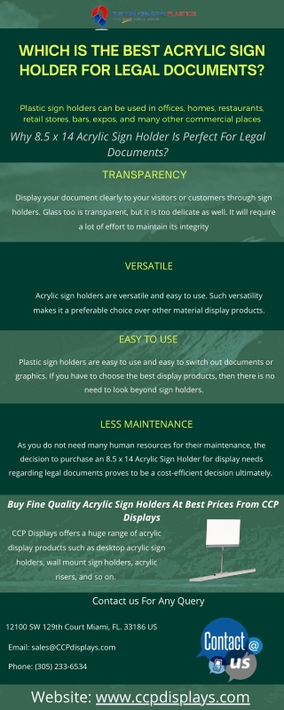 Which Is the Best Acrylic Sign Holder for Legal Documents?