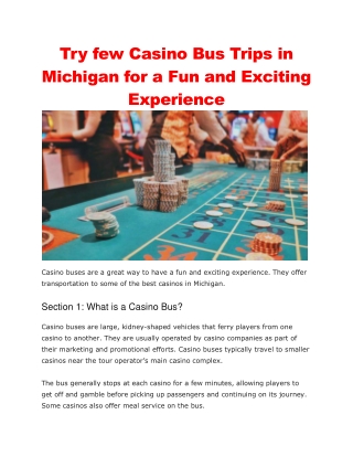 casino bus trips in michigan