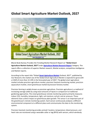 Global Smart Agriculture Market Outlook, 2027