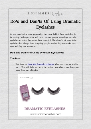 Do’s and Don’ts Of Using Dramatic Eyelashes