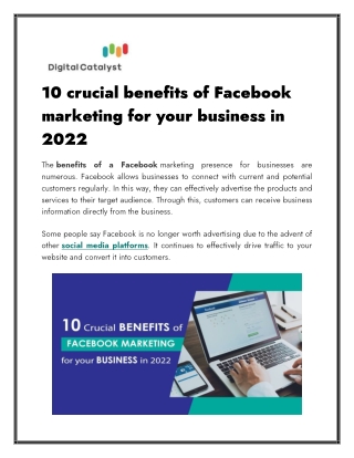 10 crucial benefits of Facebook marketing for your business in 2022