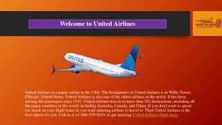 United Airlines Flight Deals  1-866-579-8033