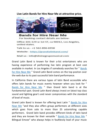 Bands for Hire Near Me
