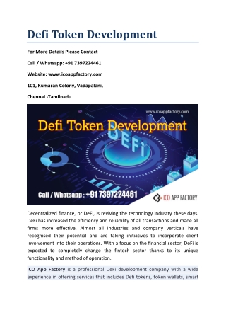 Defi Token Development