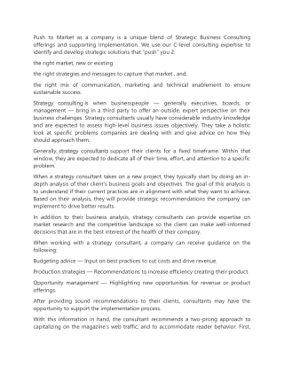 #business strategy consulting Service