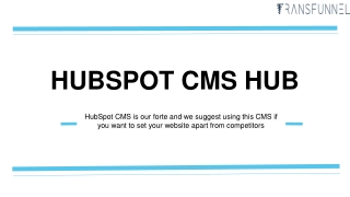 HUBSPOT CMS HUB In Bangalore | Transfunnnel