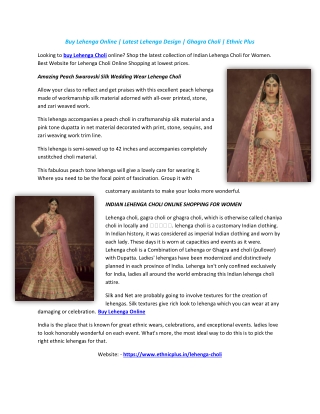 Buy Lehenga Online Latest Lehenga Design  Ghagra Choli  Ethnic Plus