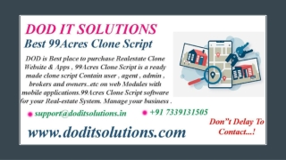 Online Readymade 99acres Clone System - DOD IT SOLUTIONS