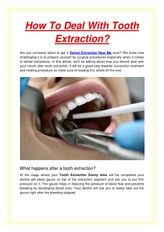 How To Deal With Tooth Extraction