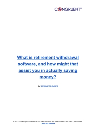 What is retirement withdrawal software, and how might that assist you in actually saving money_