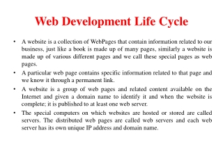 Web Development Life Cycle Process - Capacious Technologies