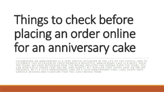 Things to check before placing an order online for an anniversary cake