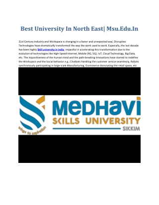Best University In North East Msu.Edu.In