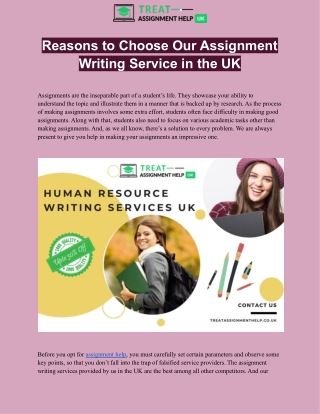 Reasons to Choose Our Assignment Writing Service in the UK