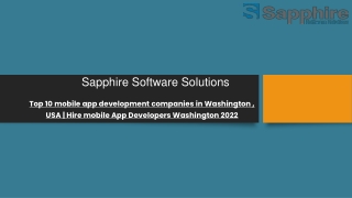 Top 10 mobile app development companies in Washington , USA  Hire mobile App Developers Washington 2022