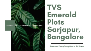 TVS Emerald Sarjapur Plots In Bangalore | Brochure