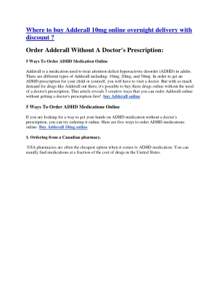 Where to buy Adderall 10mg online overnight delivery with discount