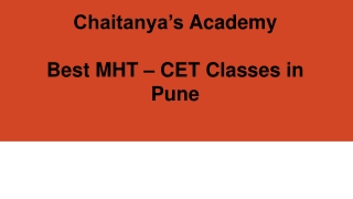 Best MHT–CET Classes in Pune - Chaitanya's Academy