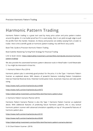 Harmonic Pattern Trading