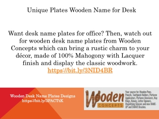 Unique Plates Wooden Name for Desk