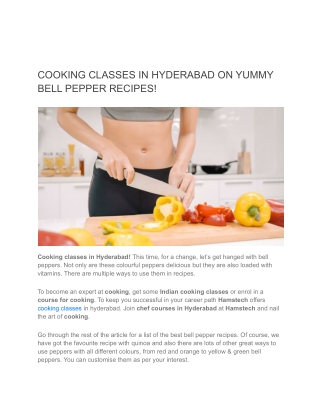 COOKING CLASSES IN HYDERABAD ON YUMMY BELL PEPPER RECIPES
