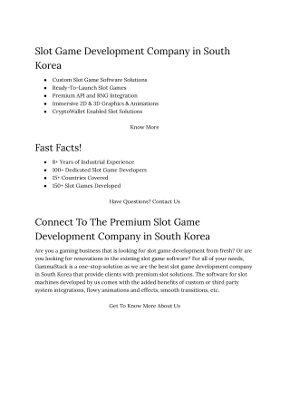 Slot Game Development Company in South Korea