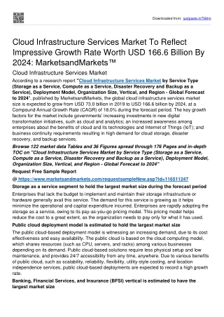 Cloud Infrastructure Services Market Set for Rapid Growth Of USD 166.6 bn