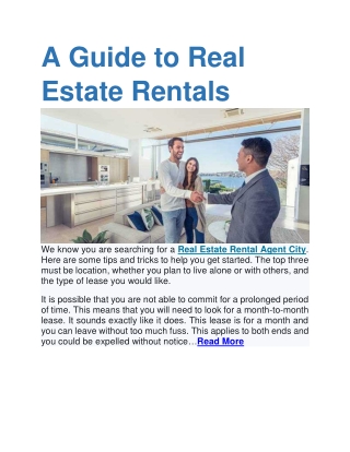 A Guide to Real Estate Rentals