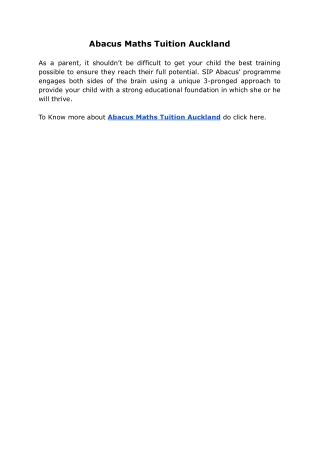 Abacus Maths Tuition Auckland