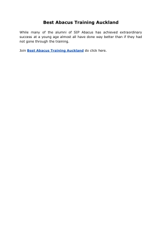 Best Abacus Training Auckland