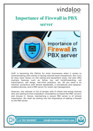 Importance of Firewall in PBX server