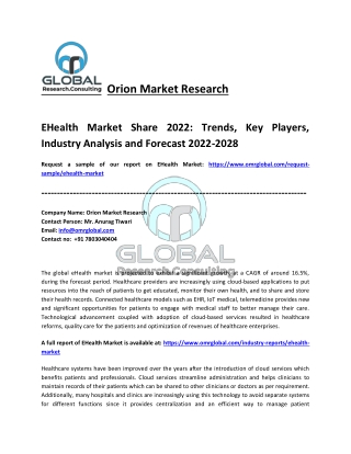 EHealth Market Growth, Analysis Report, Share, Trends and Overview 2022-2028