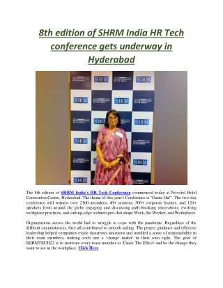 8th edition of SHRM India HR Tech conference gets underway in Hyderabad