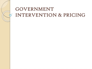 GOVERNMENT INTERVENTION & PRICING