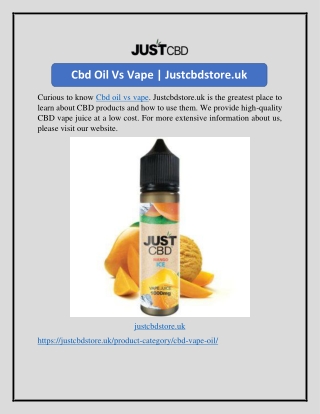 Cbd Oil Vs Vape Justcbdstore.uk