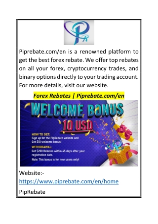 Best Forex Rebate | Piprebate.com/en