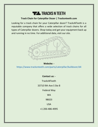 Track Chain For Caterpillar Dozer  Tracksnteeth