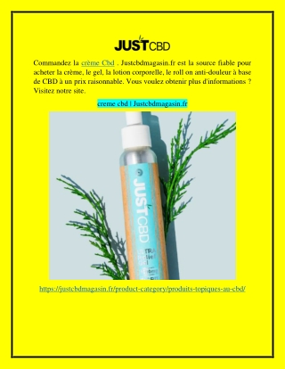 creme cbd Justcbdmagasin.fr