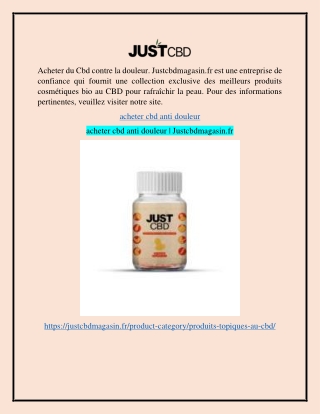 acheter cbd anti douleur Justcbdmagasin.fr
