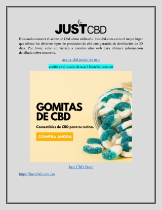 aceite cbd modo de uso Justcbd.com.co