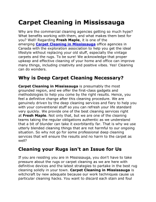 Carpet Cleaning in Mississauga with new Tools