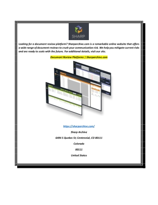 Document Review Platforms  Sharparchive.com