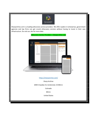 Ediscovery Service Providers  Sharparchive.com