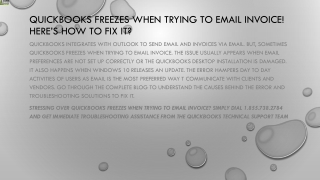 Here's what you can do when QuickBooks freezes when trying to email invoice